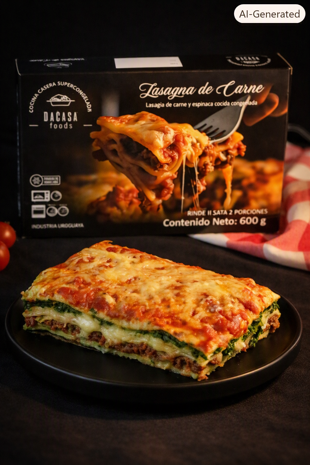 Lasagna de carne con su presentación Da Casa